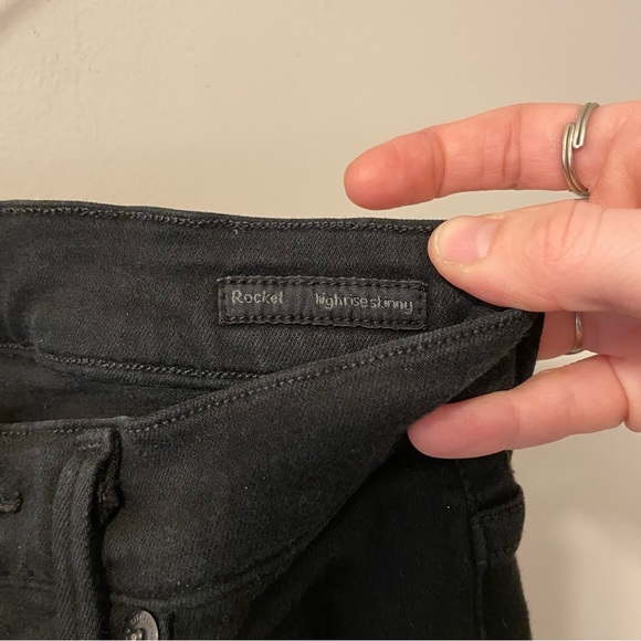 Citizens Of Humanity Rocket High Rise Skinny Jeans Size 25 Black Raw Hem - Picture 4 of 7